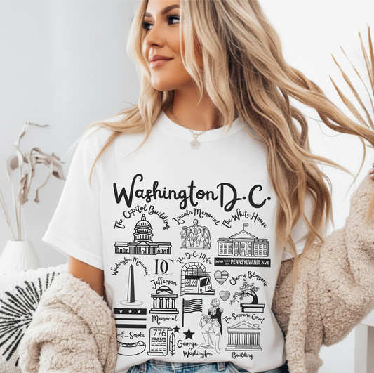 Washington D.C Landmarks t-shirt Comfort ColorsĀ®