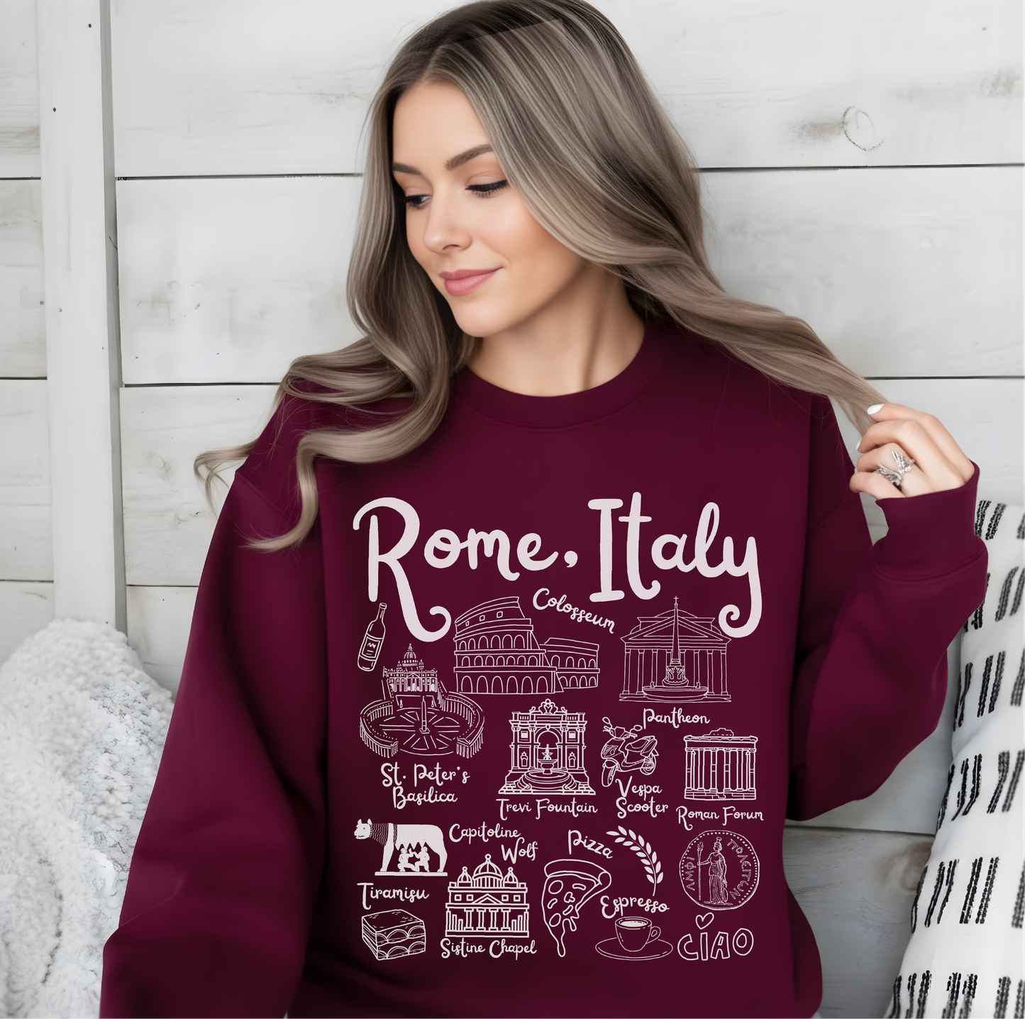 Rome Italy Landmarks Sweatshirt