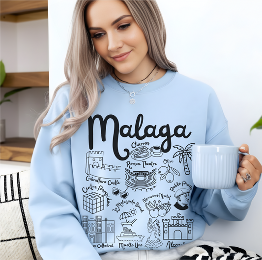 Malaga Spain Landmarks Sweatshirt