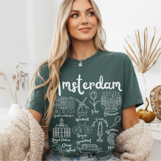 Amsterdam Landmarks t-shirt Comfort ColorsĀ®