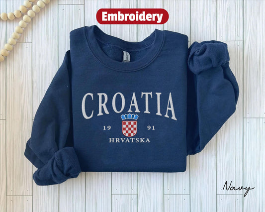 Croatia embroidery sweatshirt crewneck