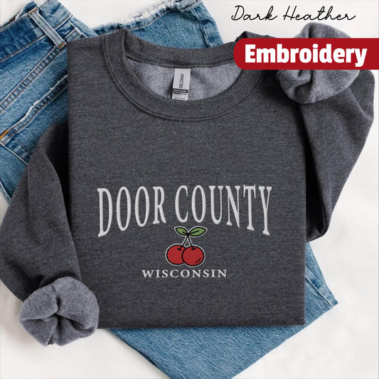 Door County embroidery sweatshirt crewneck
