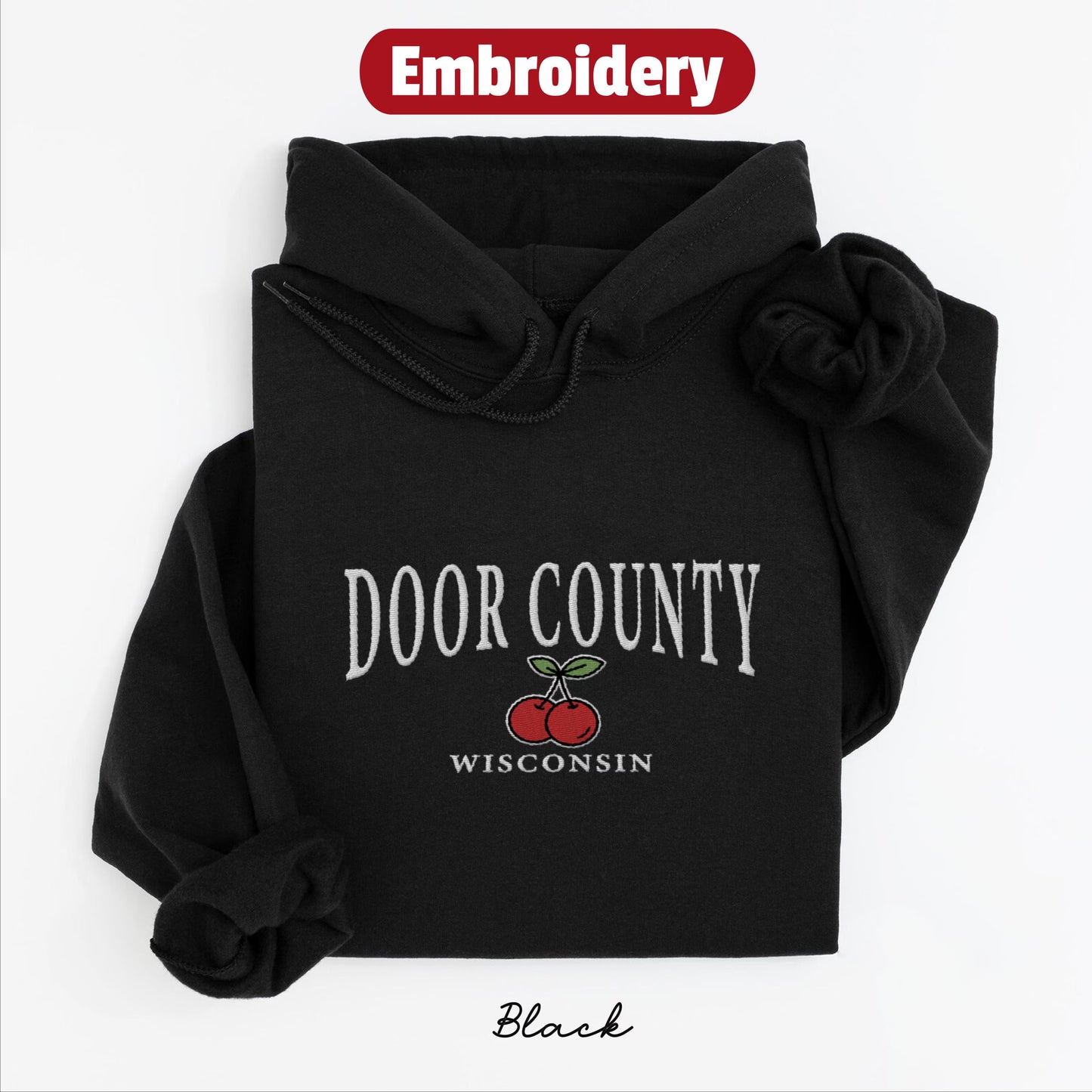 Door County embroidery hoodie