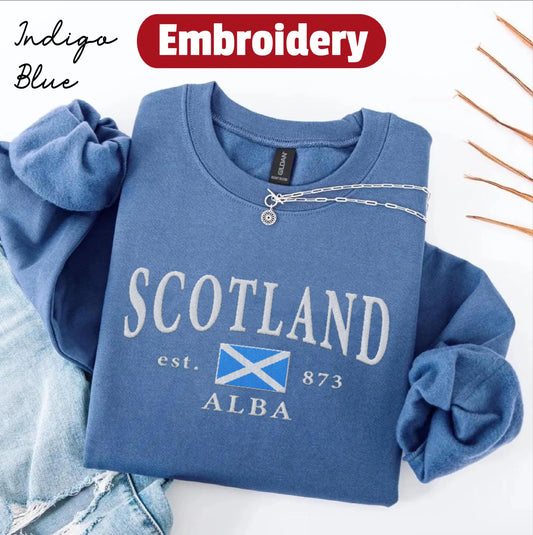 Scotland embroidery sweatshirt crewneck