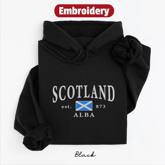 Scotland embroidery hoodie