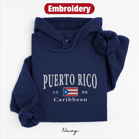 Puerto Rico embroidery hoodie