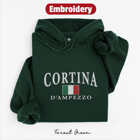 Cortina d Ampezzo embroidery hoodie