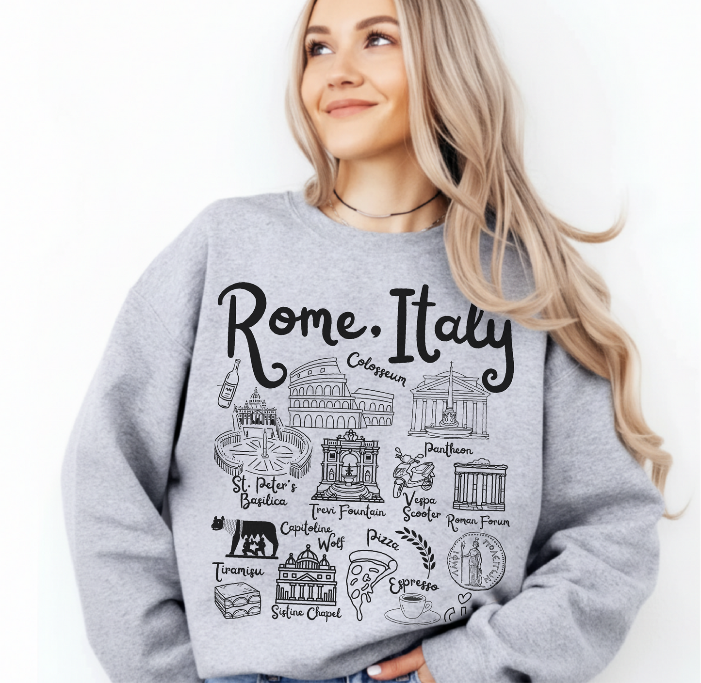 Rome Italy Landmarks Sweatshirt