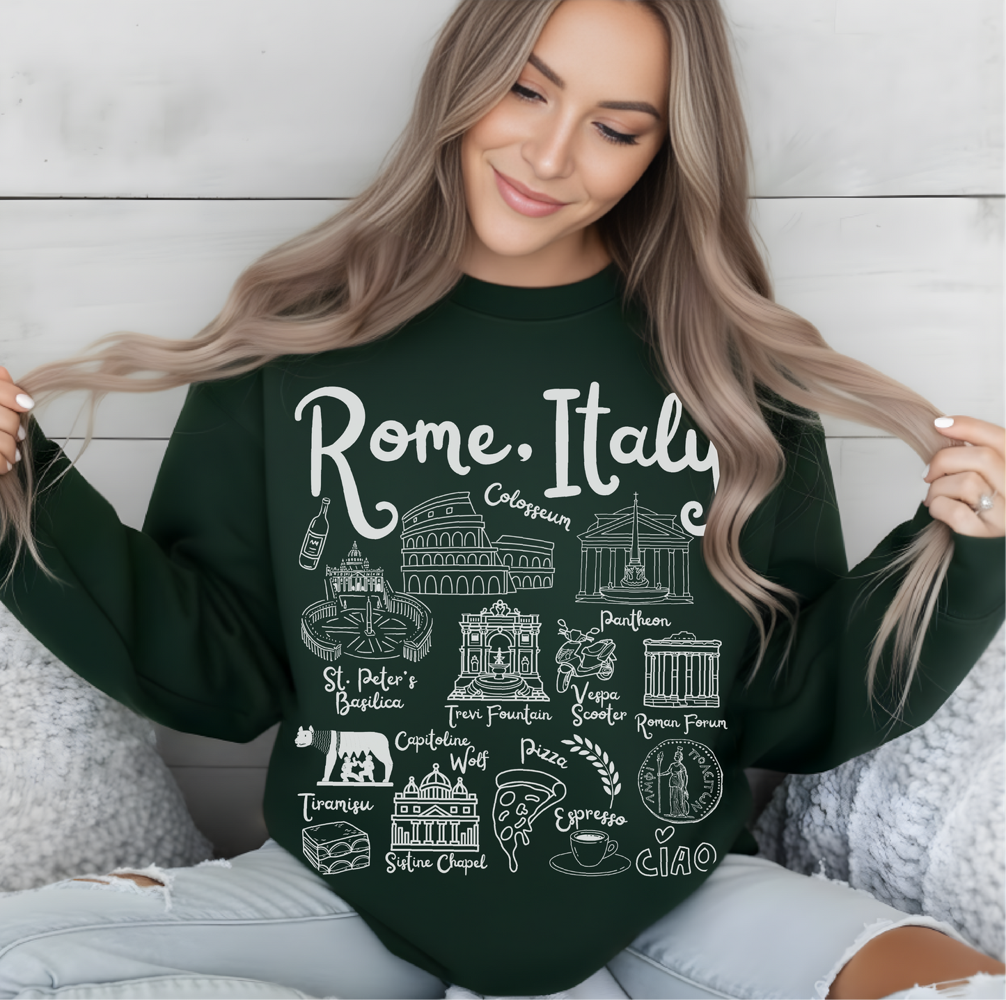 Rome Italy Landmarks Sweatshirt