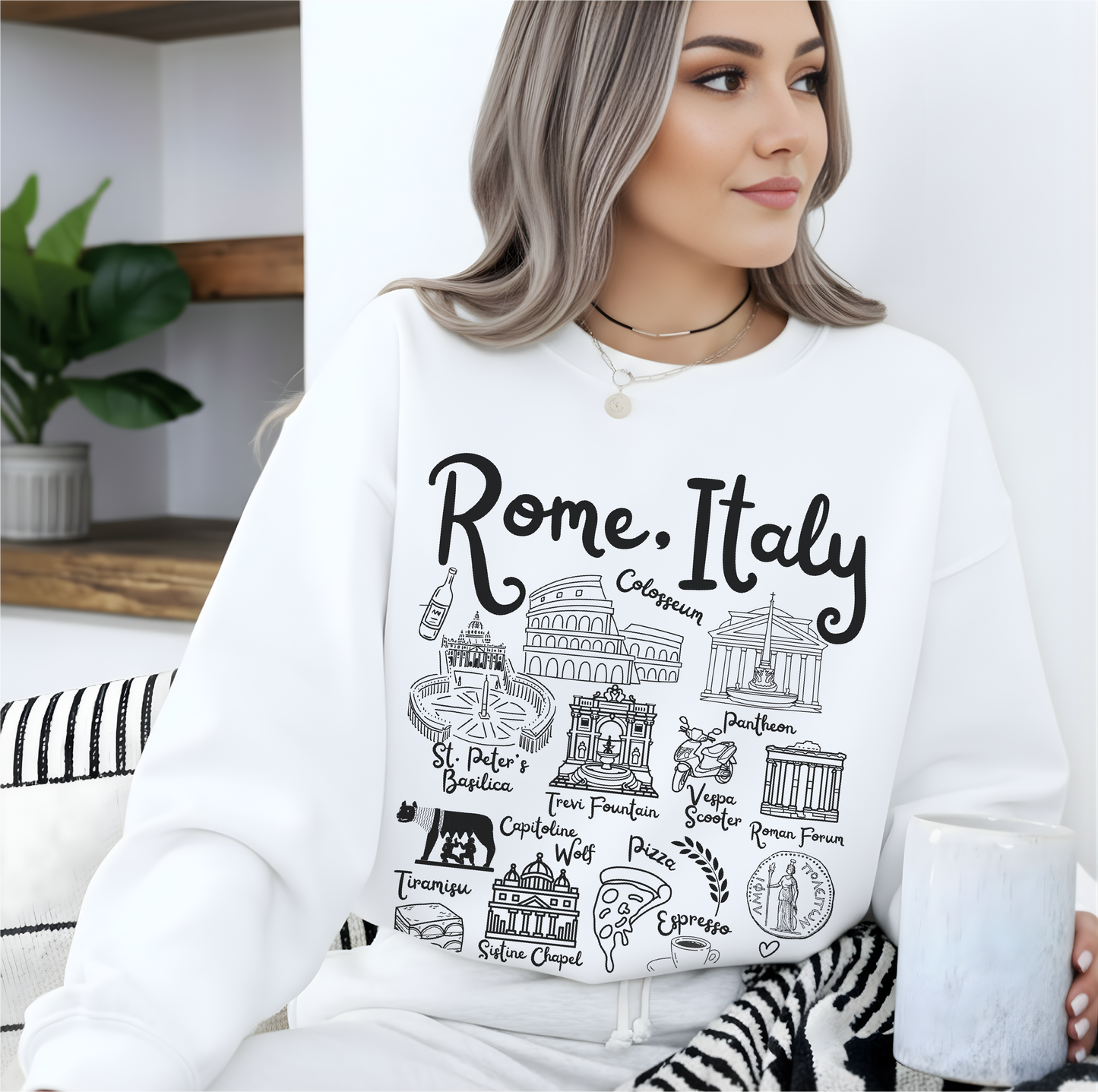 Rome Italy Landmarks Sweatshirt