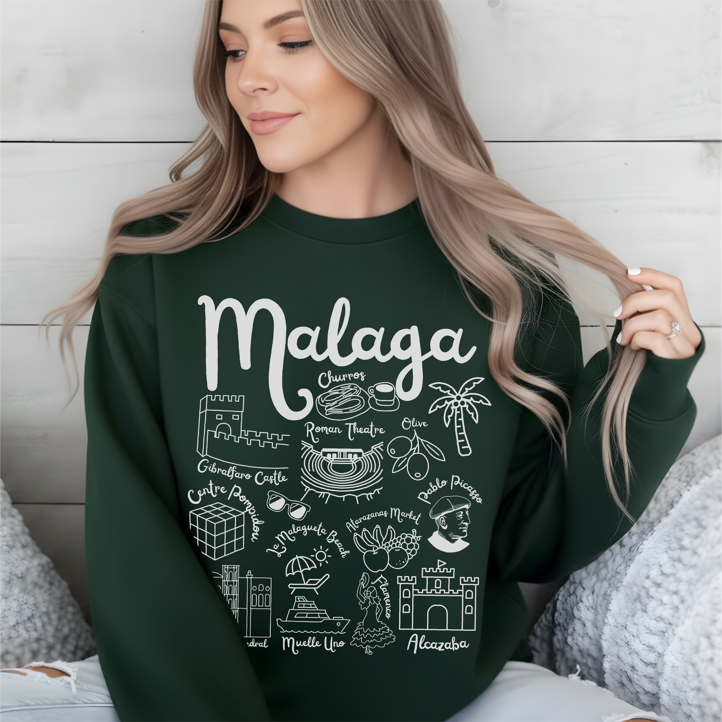 Malaga Spain Landmarks Sweatshirt