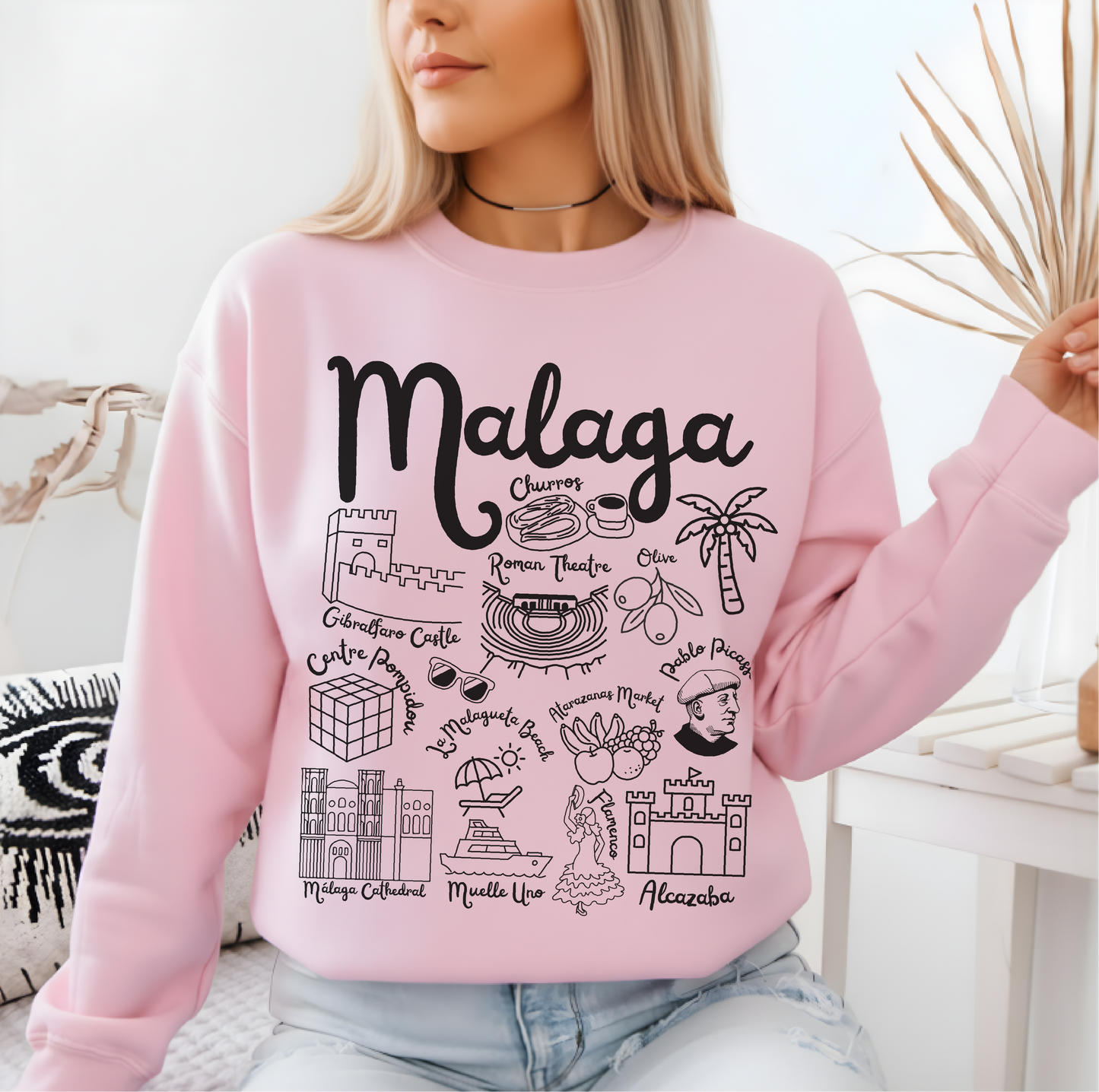 Malaga Spain Landmarks Sweatshirt