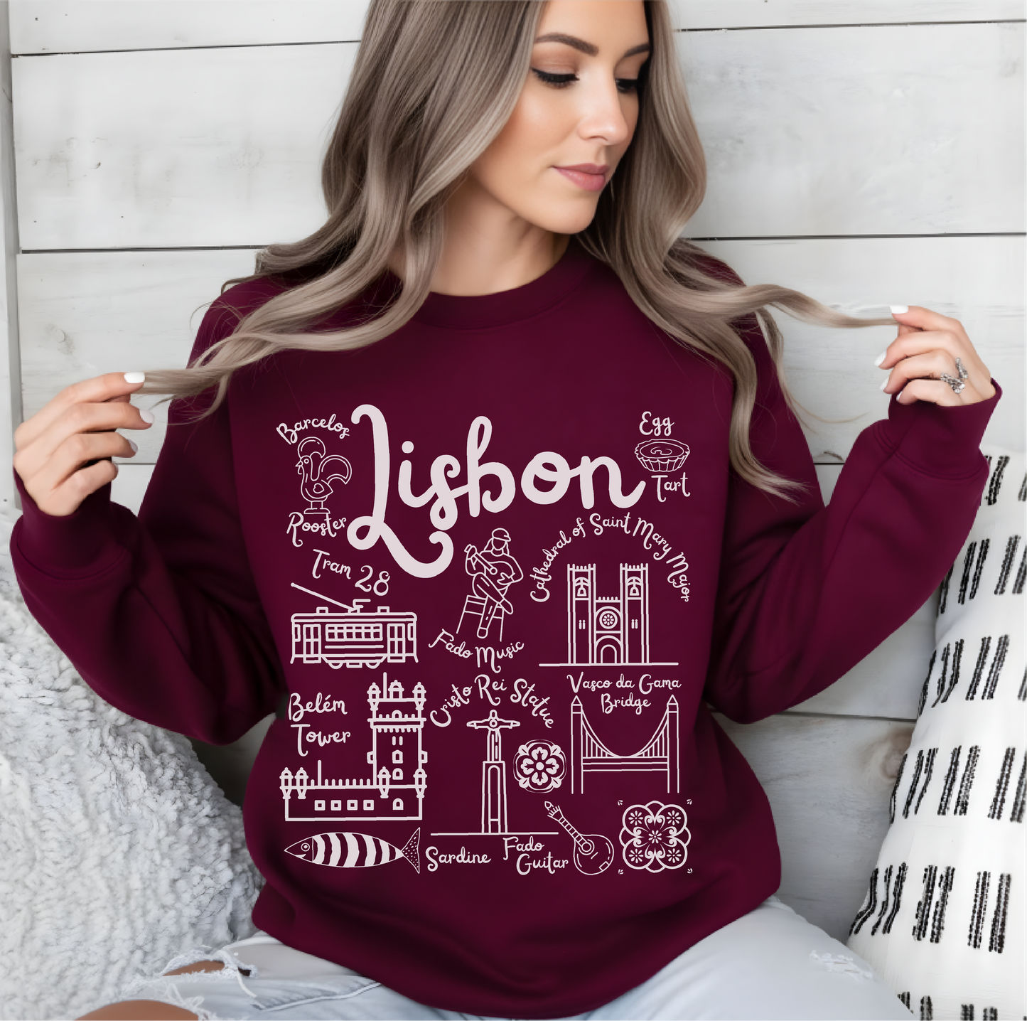 Lisbon Portugal Landmarks Sweatshirt