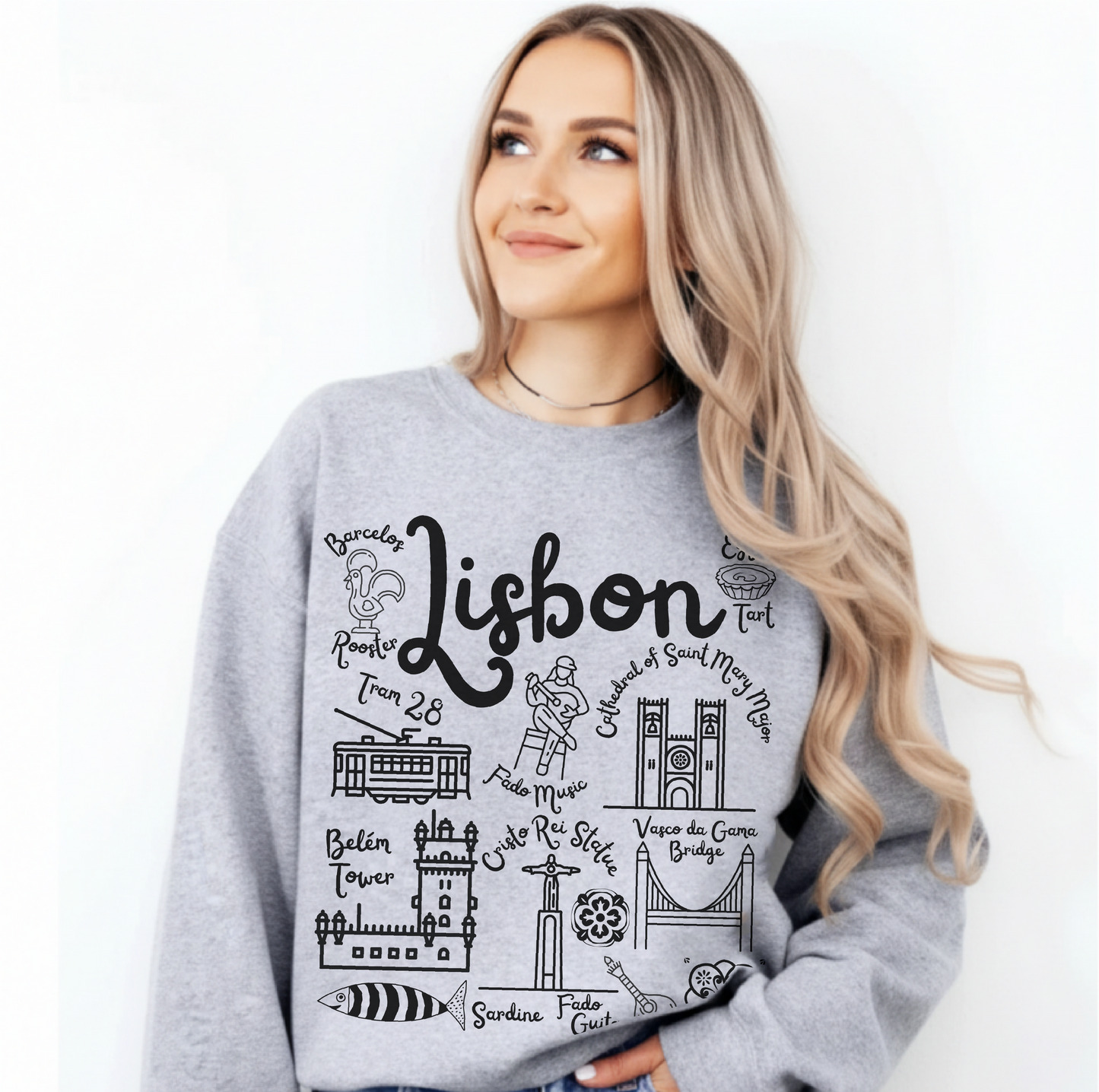 Lisbon Portugal Landmarks Sweatshirt