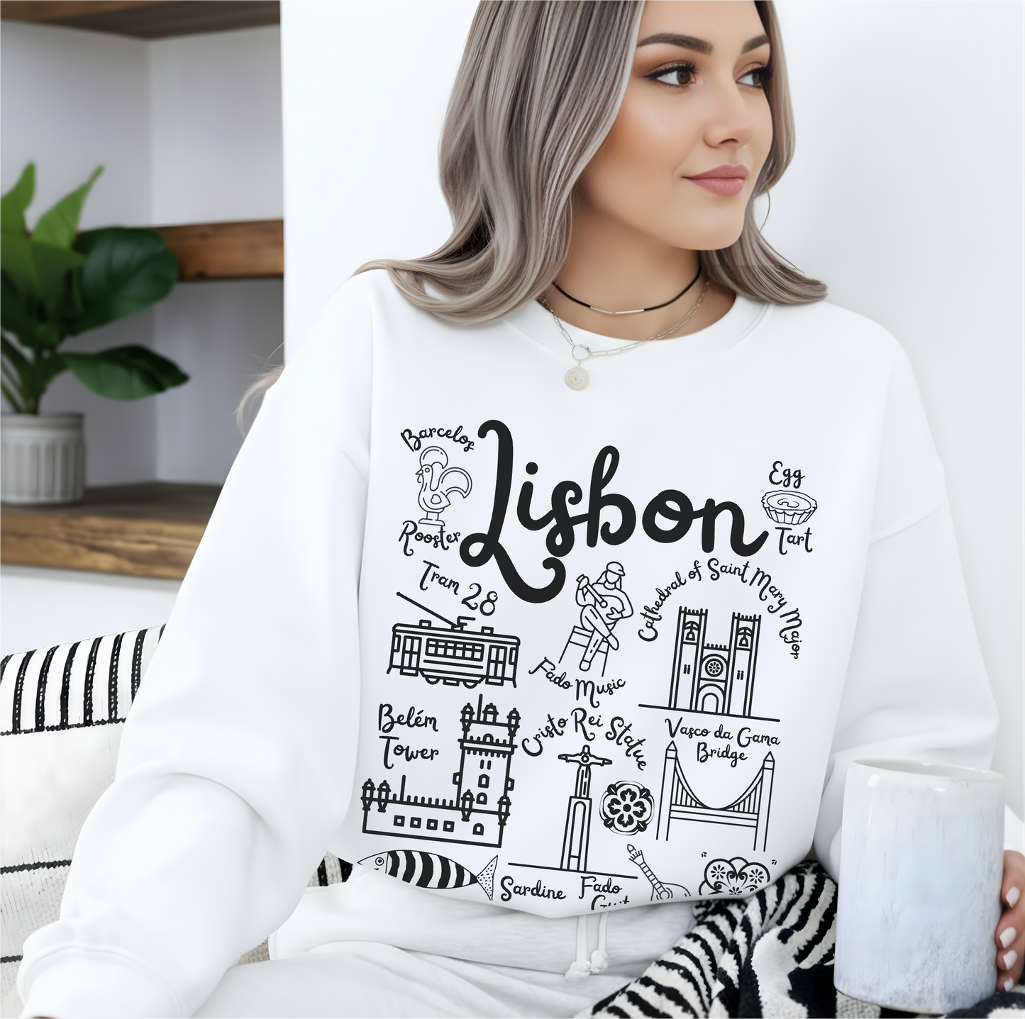 Lisbon Portugal Landmarks Sweatshirt