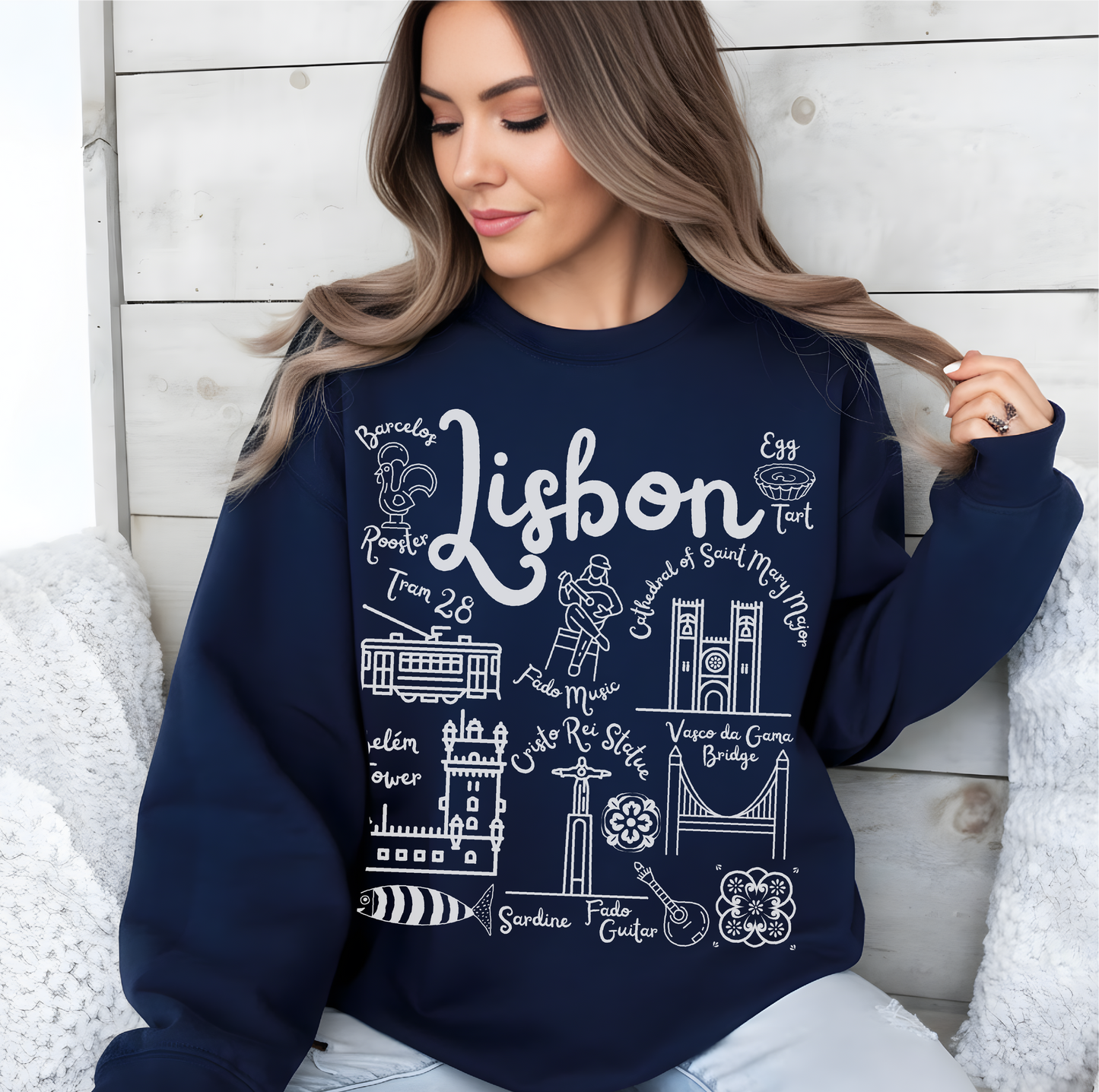 Lisbon Portugal Landmarks Sweatshirt
