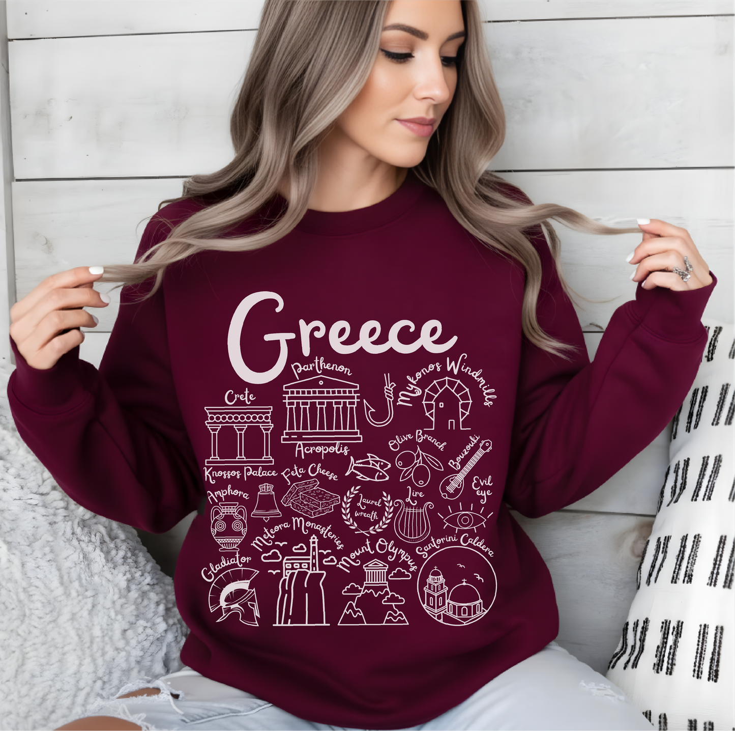 Greece Landmarks Sweatshirt