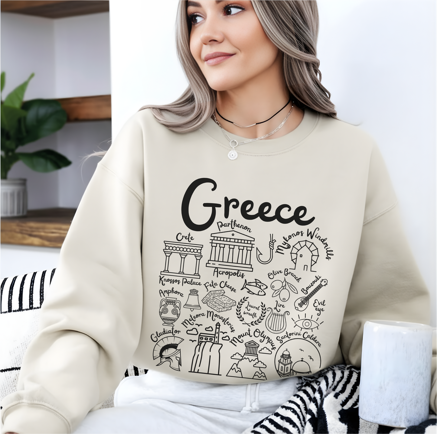 Greece Landmarks Sweatshirt