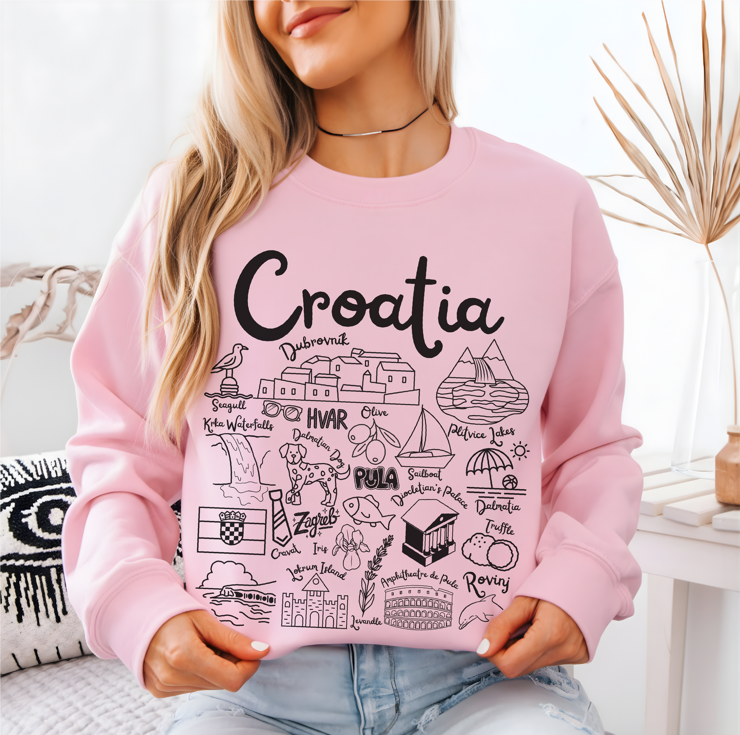 Croatia  Landmarks Sweatshirt