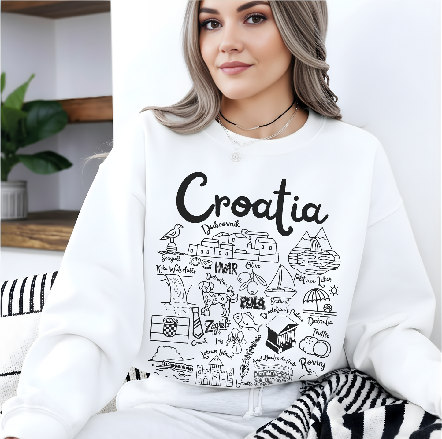 Croatia  Landmarks Sweatshirt