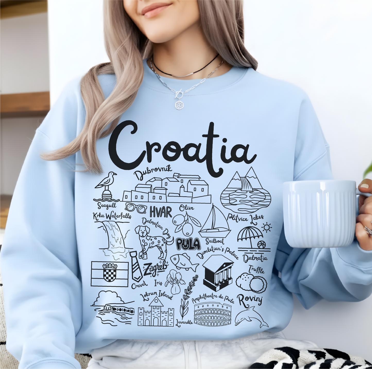 Croatia  Landmarks Sweatshirt
