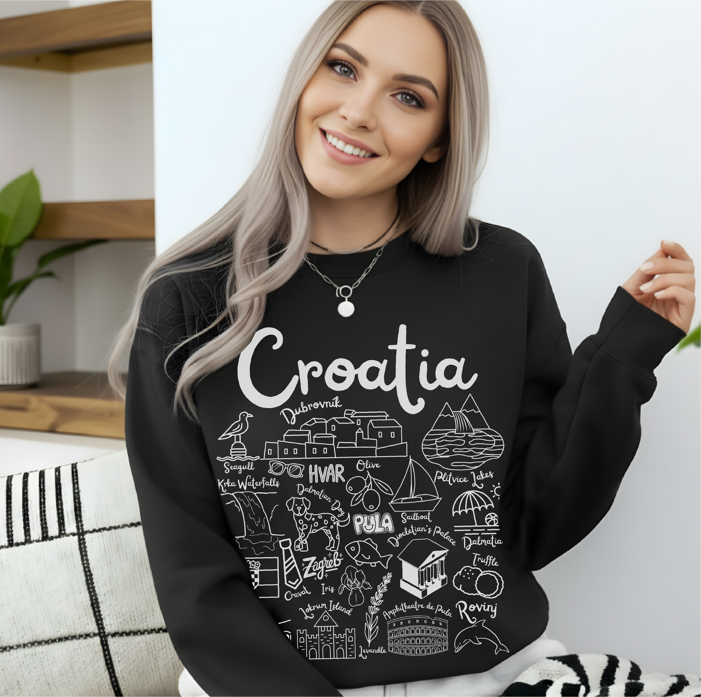 Croatia  Landmarks Sweatshirt