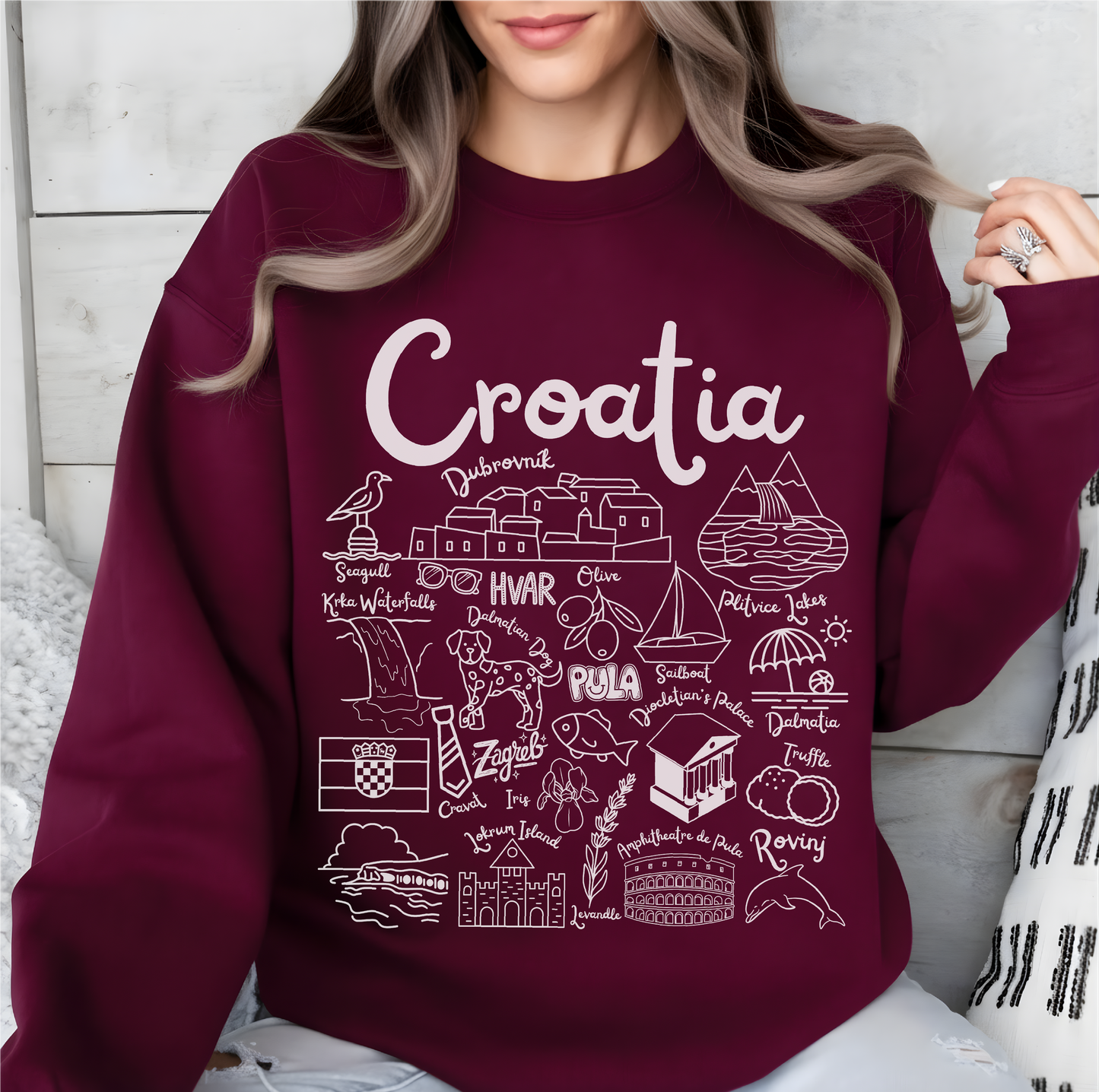 Croatia  Landmarks Sweatshirt