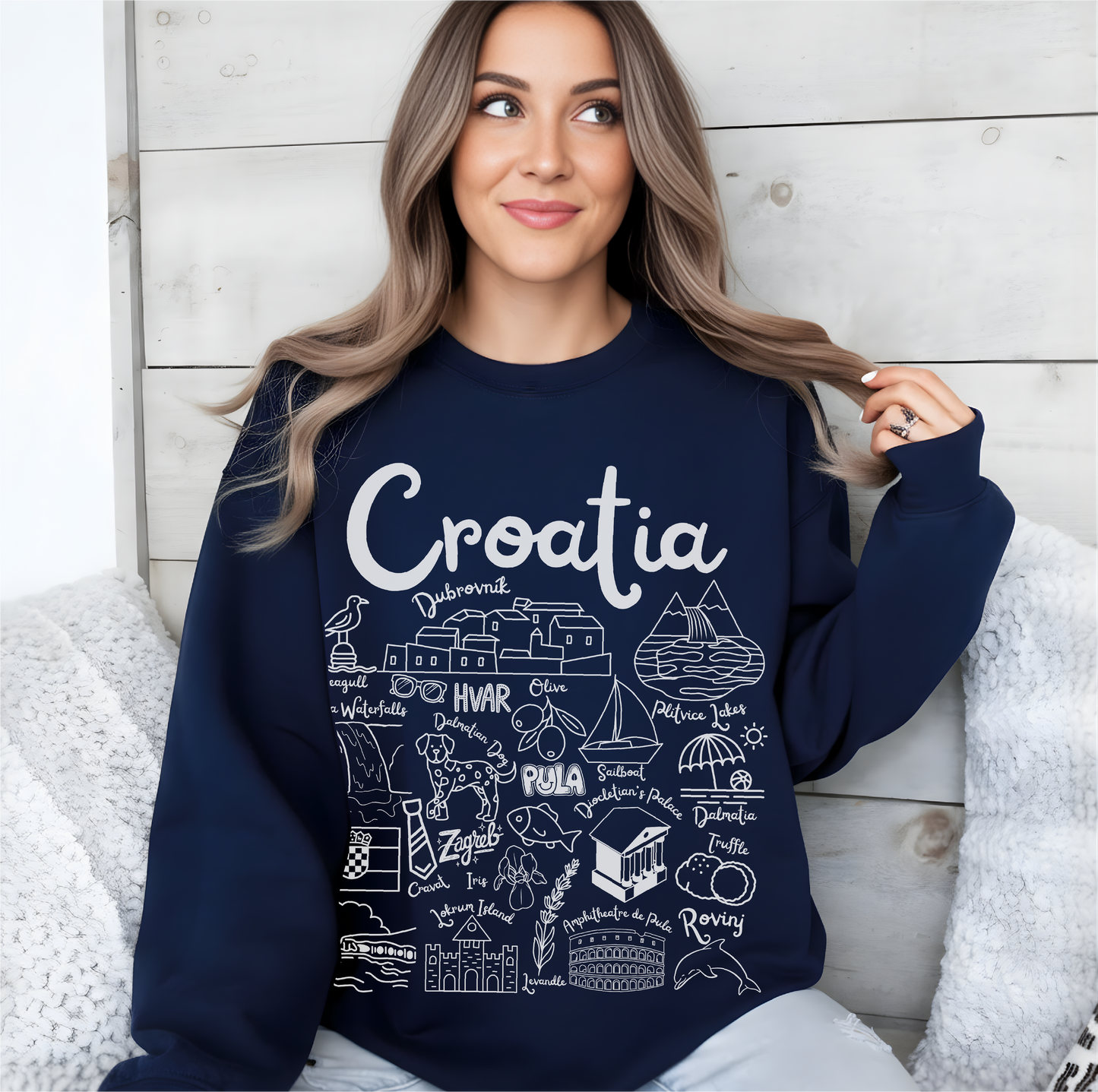 Croatia  Landmarks Sweatshirt