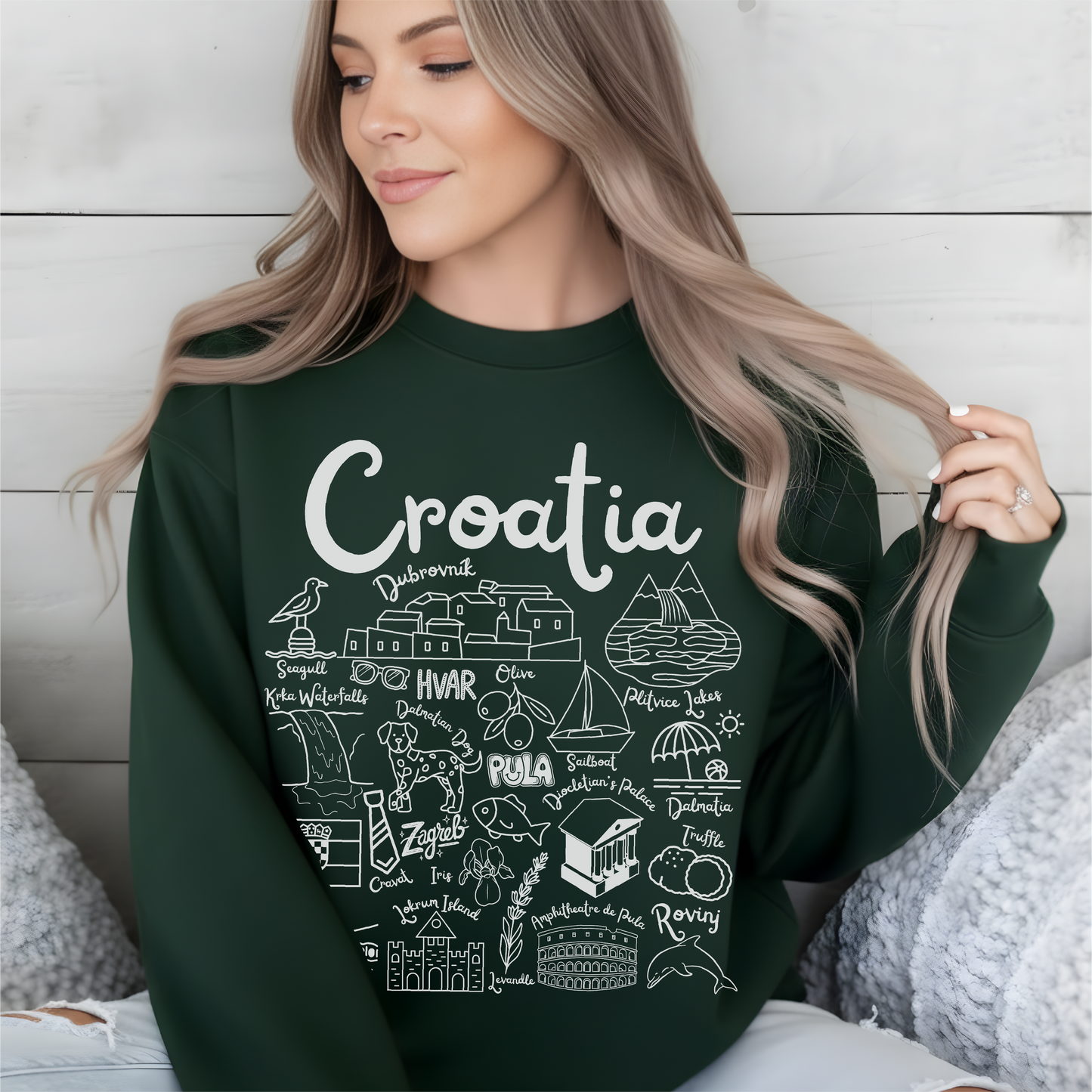 Croatia  Landmarks Sweatshirt