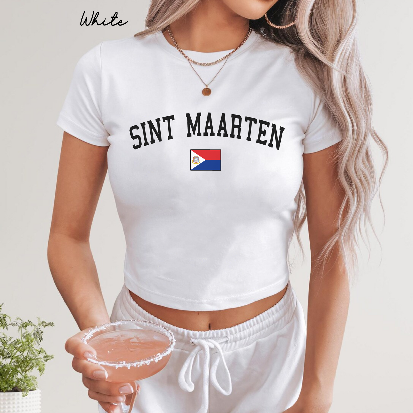 Sint Maarten Y2K Women's Baby Tee