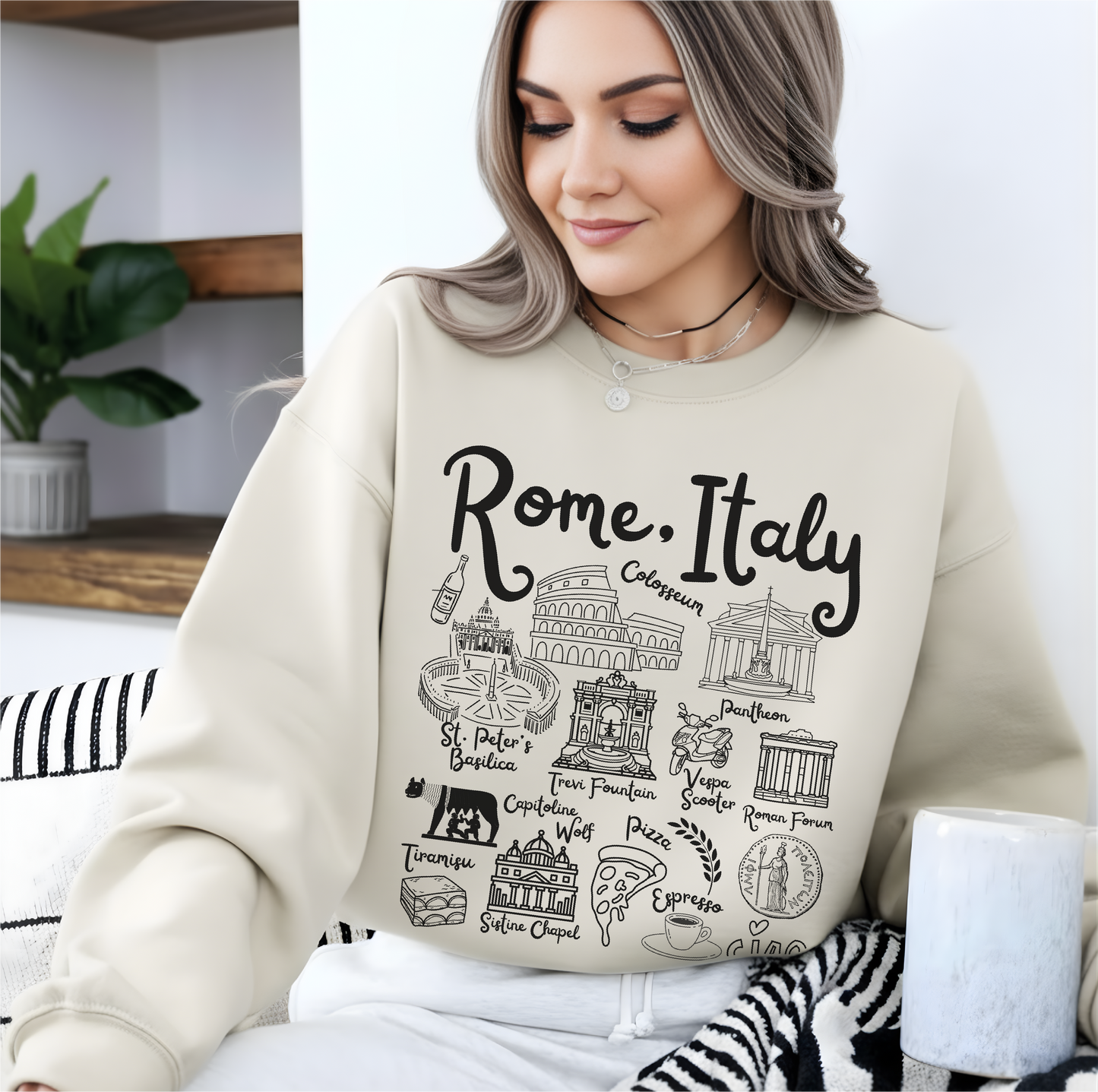 Rome Italy Landmarks Sweatshirt