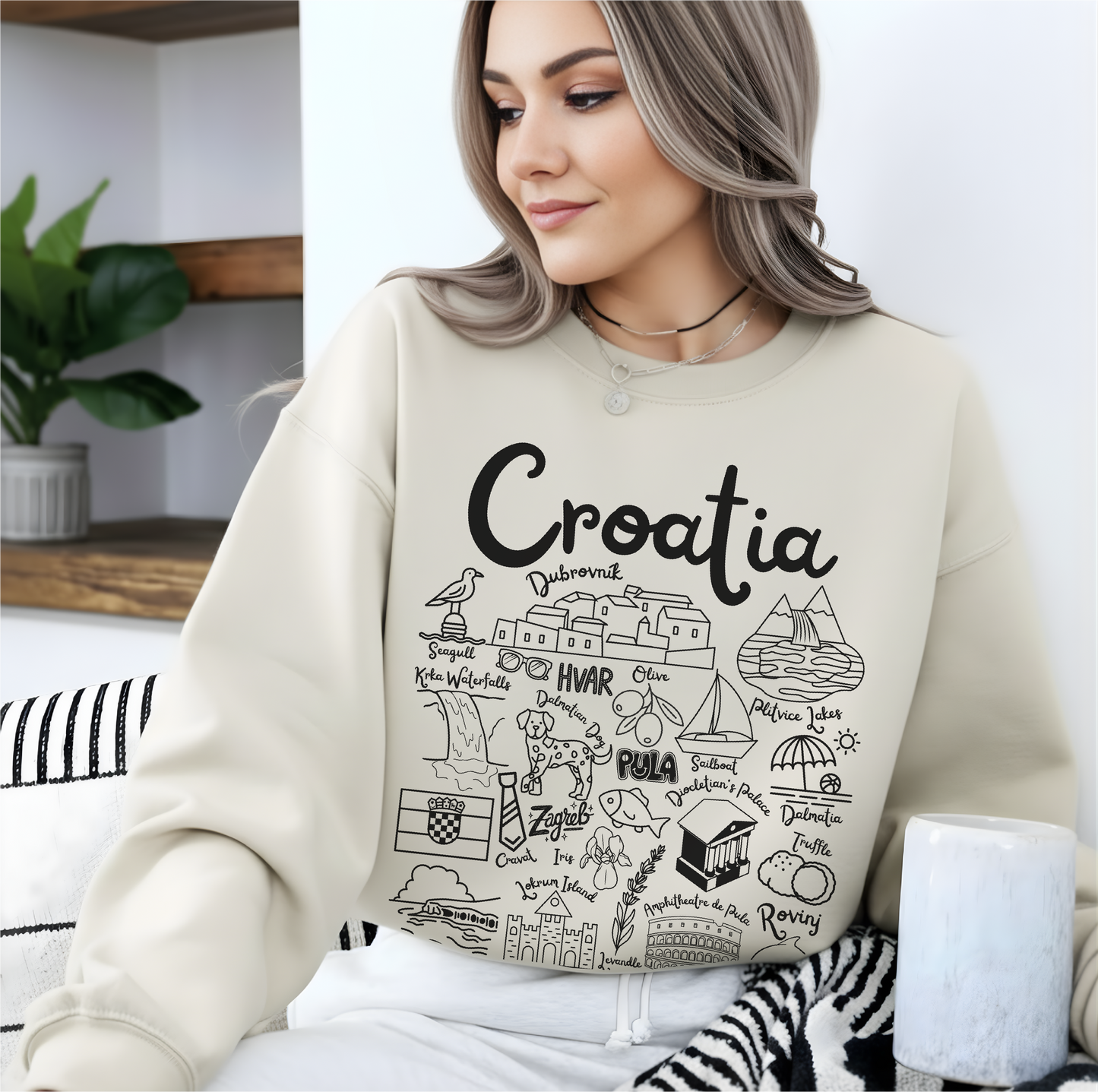 Croatia  Landmarks Sweatshirt
