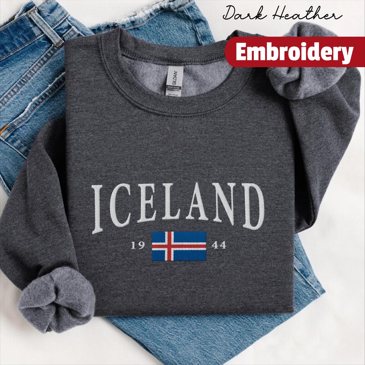 Iceland embroidered sweatshirt crewneck