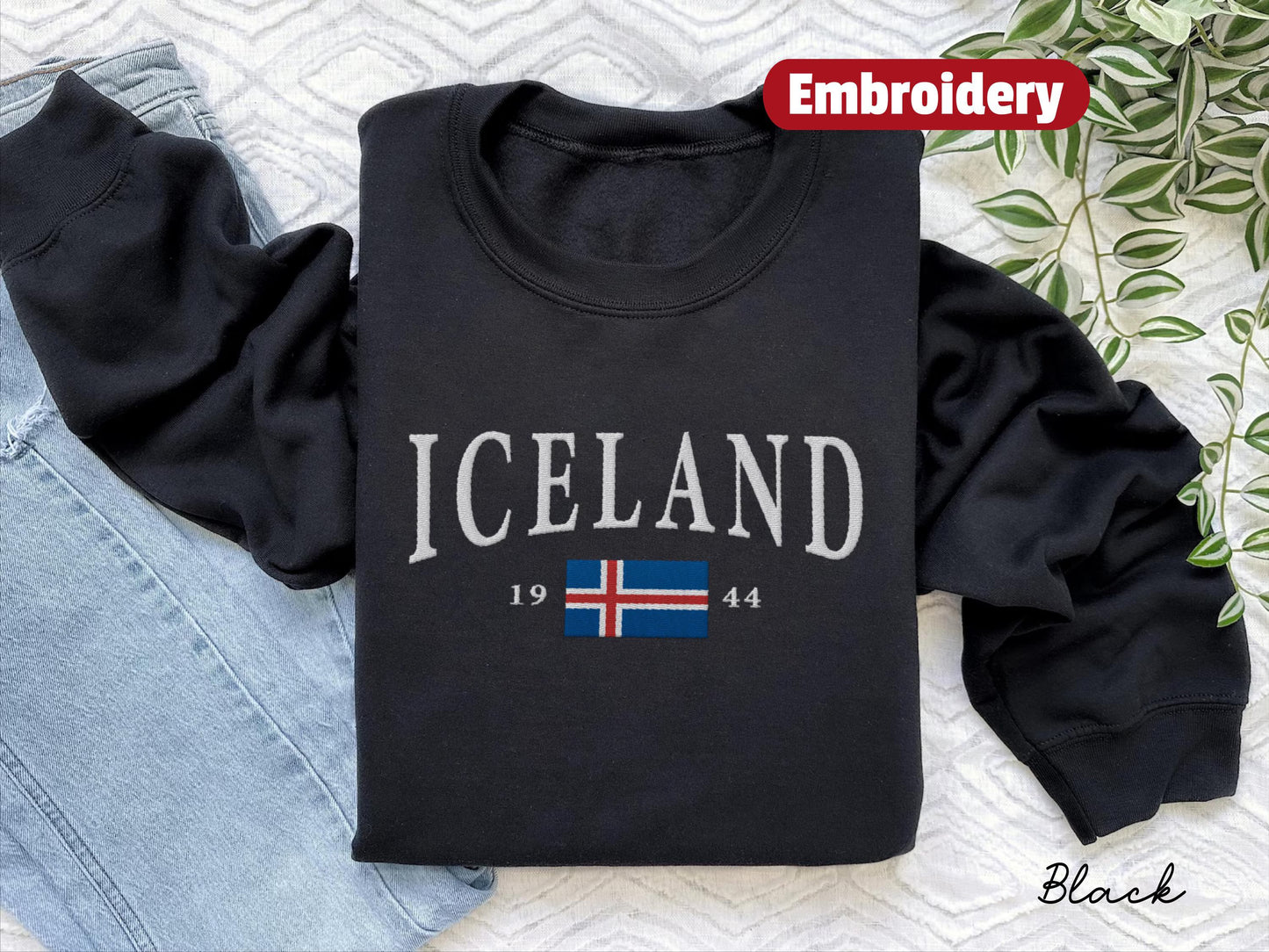 Iceland embroidered sweatshirt crewneck