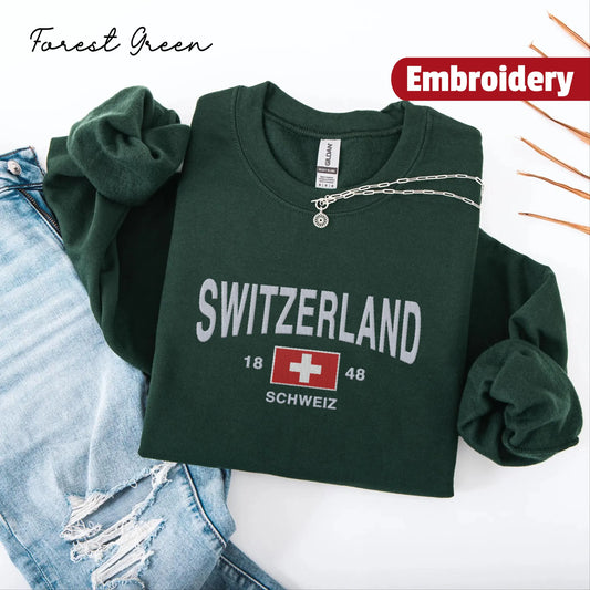 Switzerland embroidered sweatshirt crewneck
