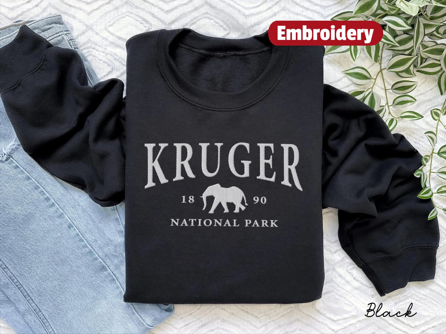 Kruger National Park embroidery sweatshirt crewneck