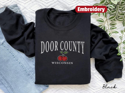 Door County embroidery sweatshirt crewneck