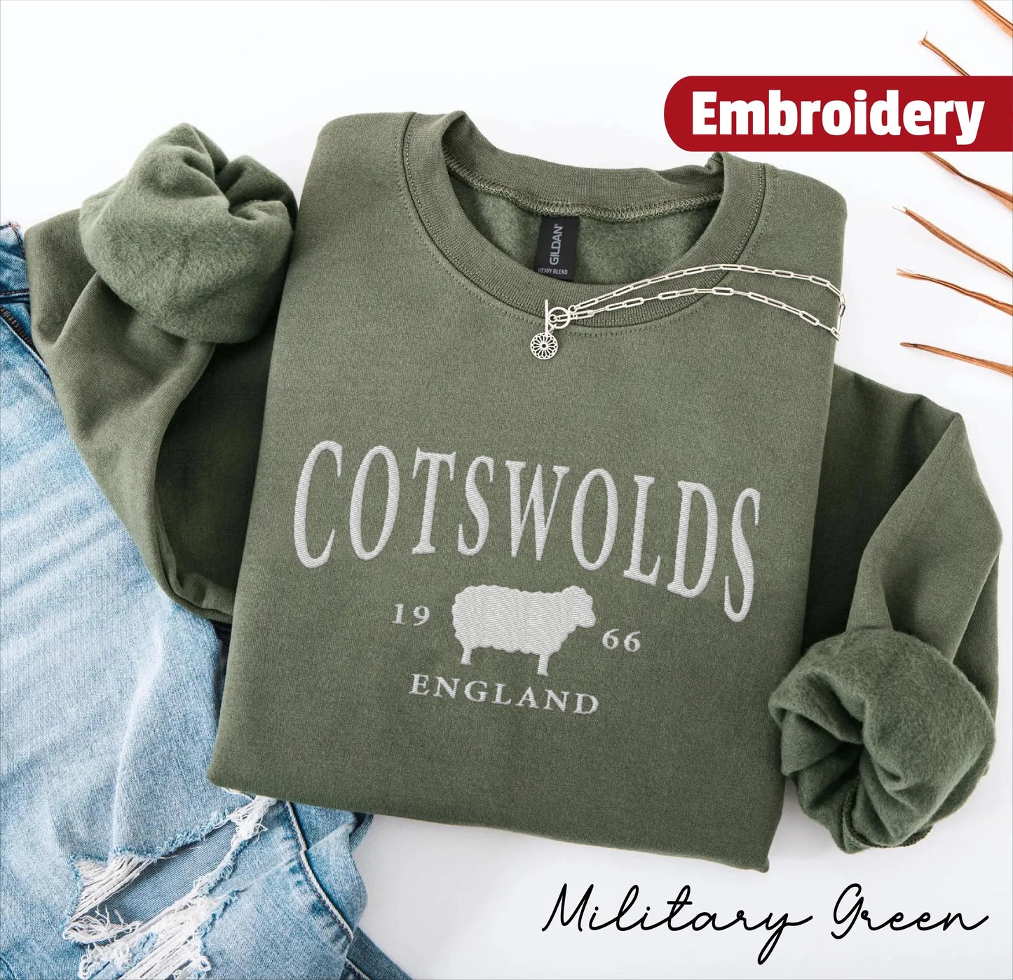 Cotswolds embroidery sweatshirt crewneck