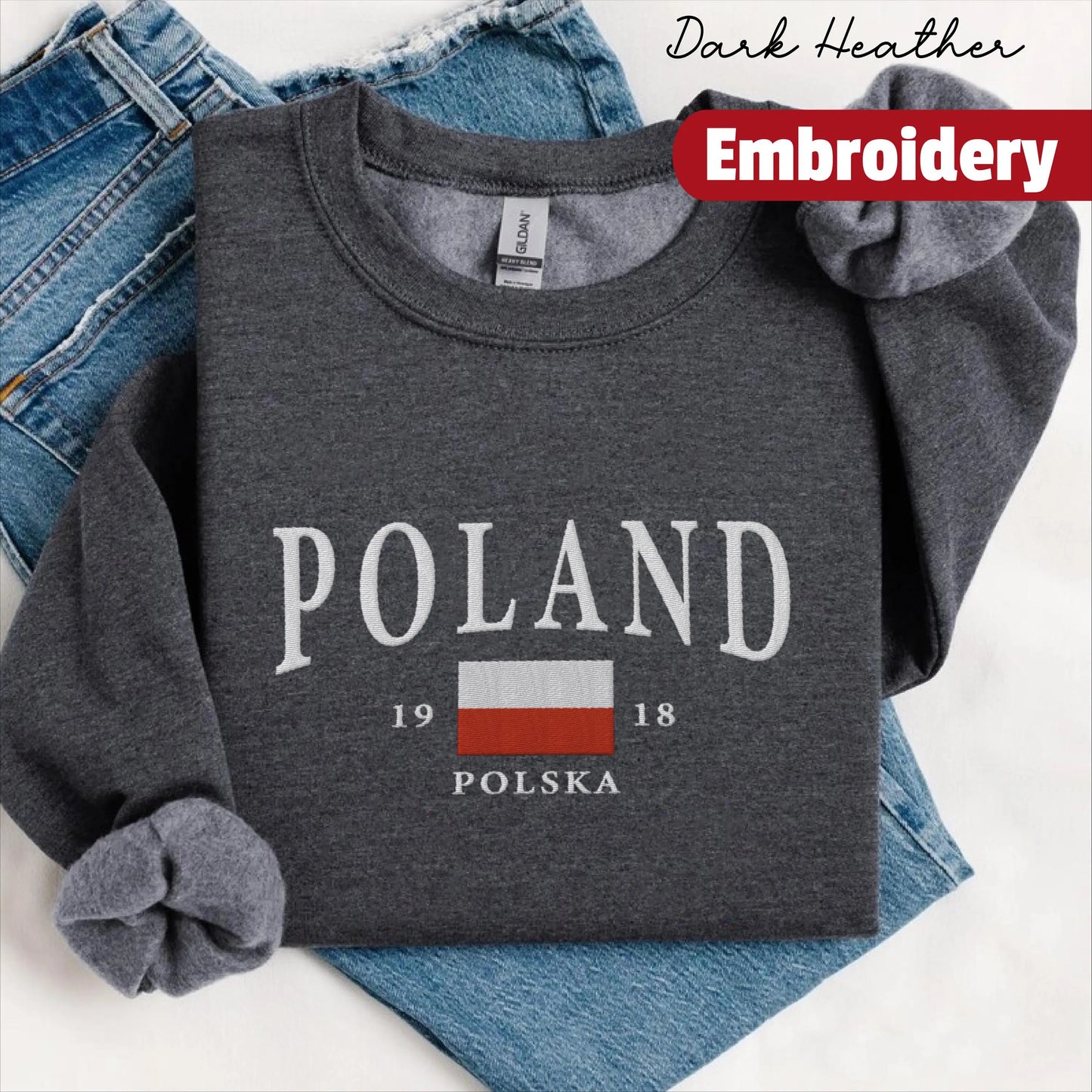 Poland embroidery sweatshirt crewneck