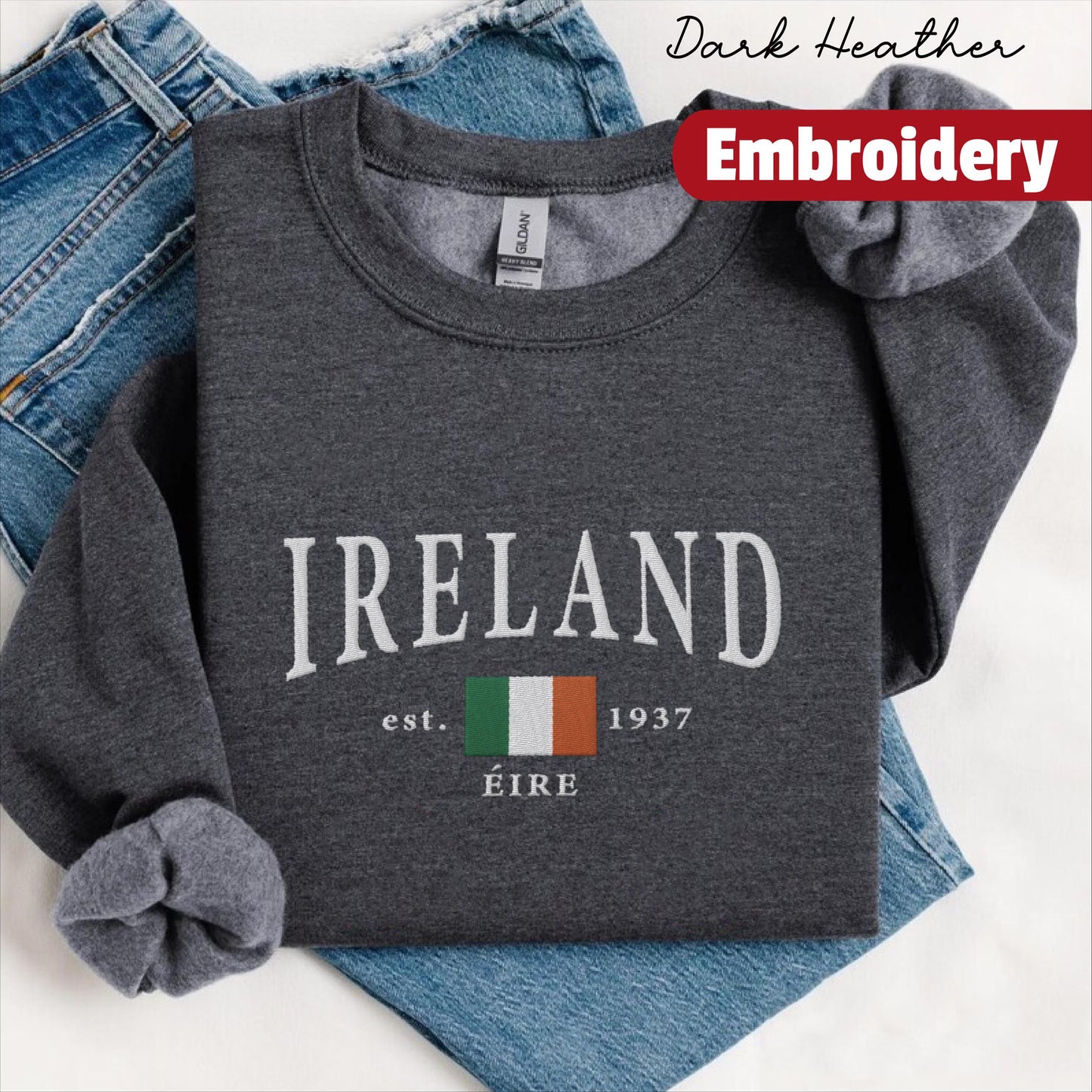 Ireland embroidery sweatshirt crewneck