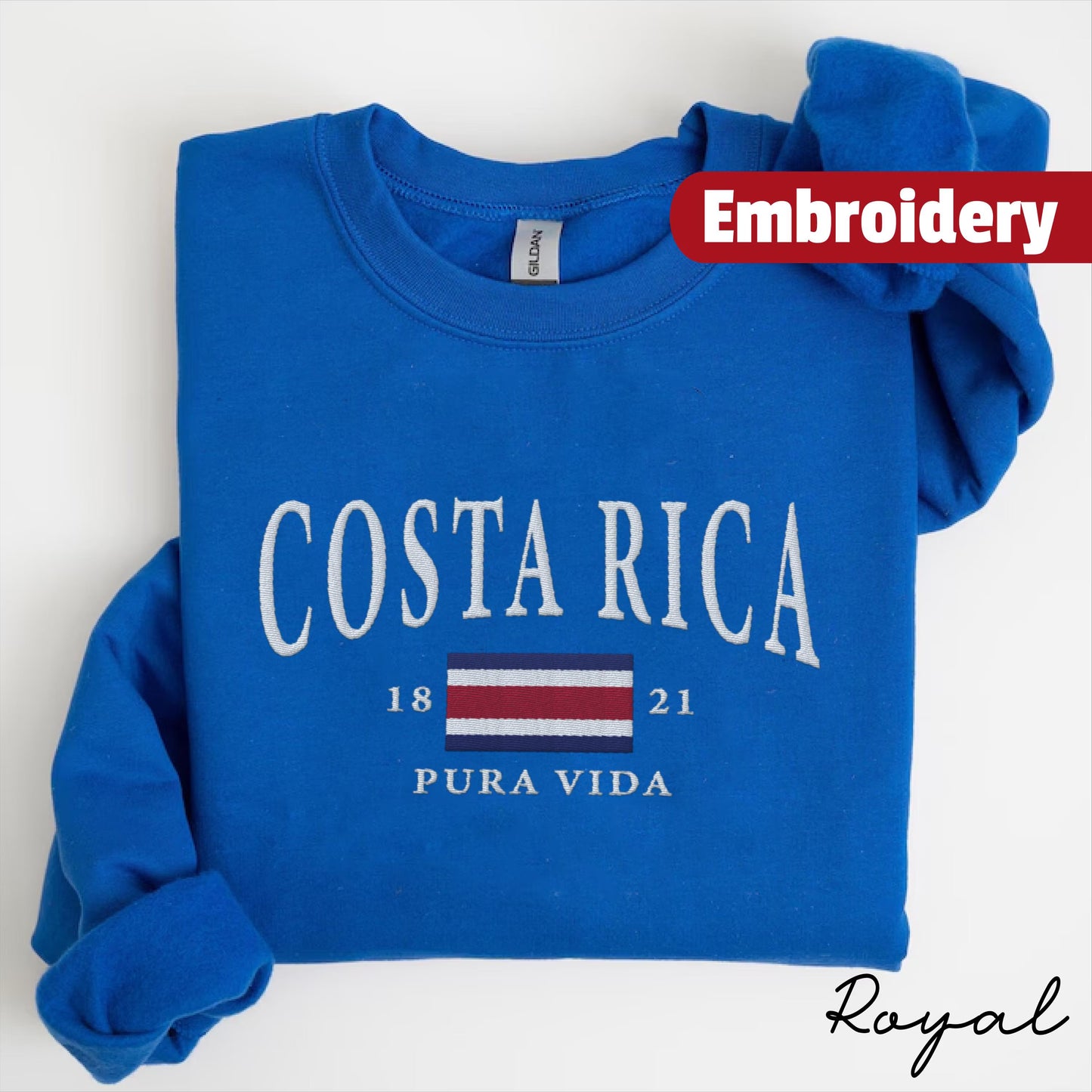 Costa Rica embroidery sweatshirt crewneck