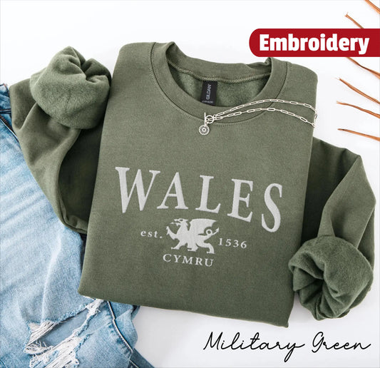 Wales embroidery sweatshirt crewneck