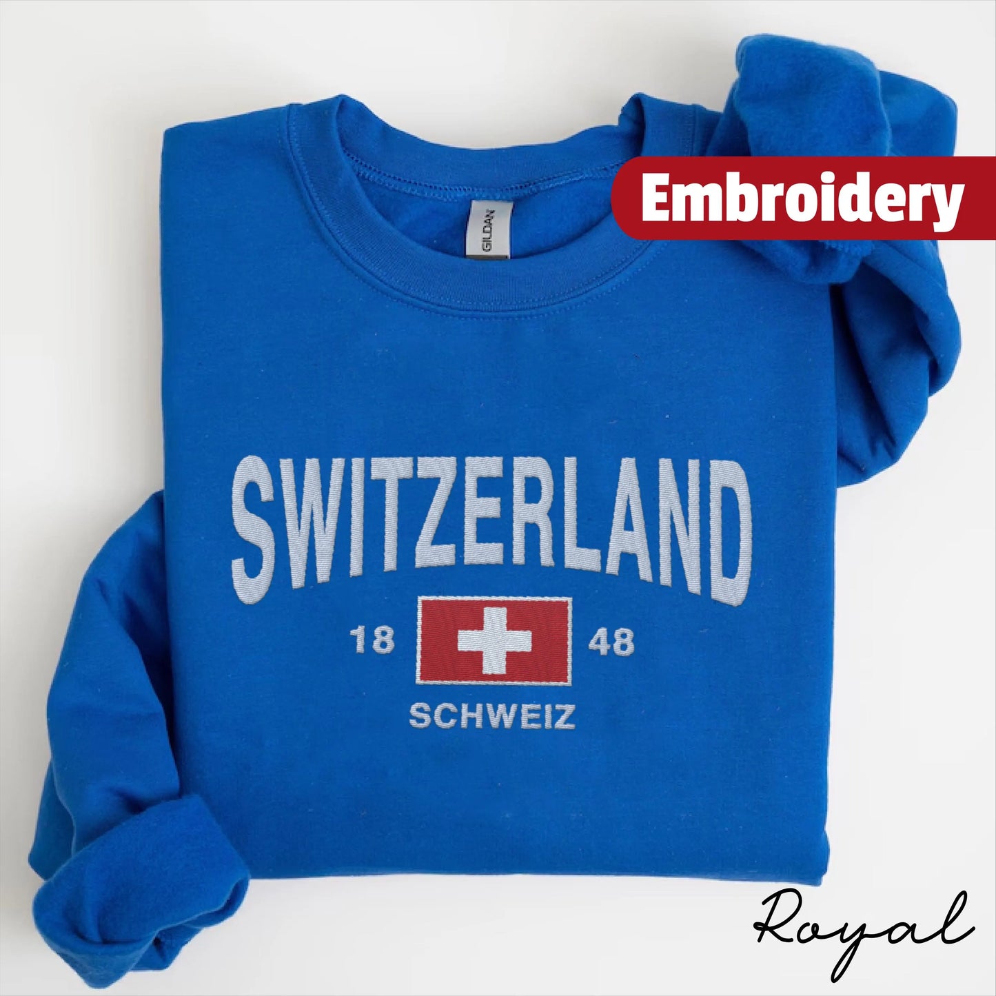 Switzerland embroidered sweatshirt crewneck