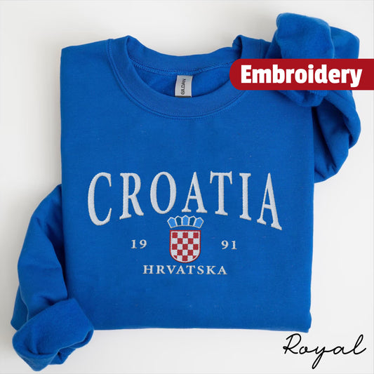 Croatia embroidery sweatshirt crewneck