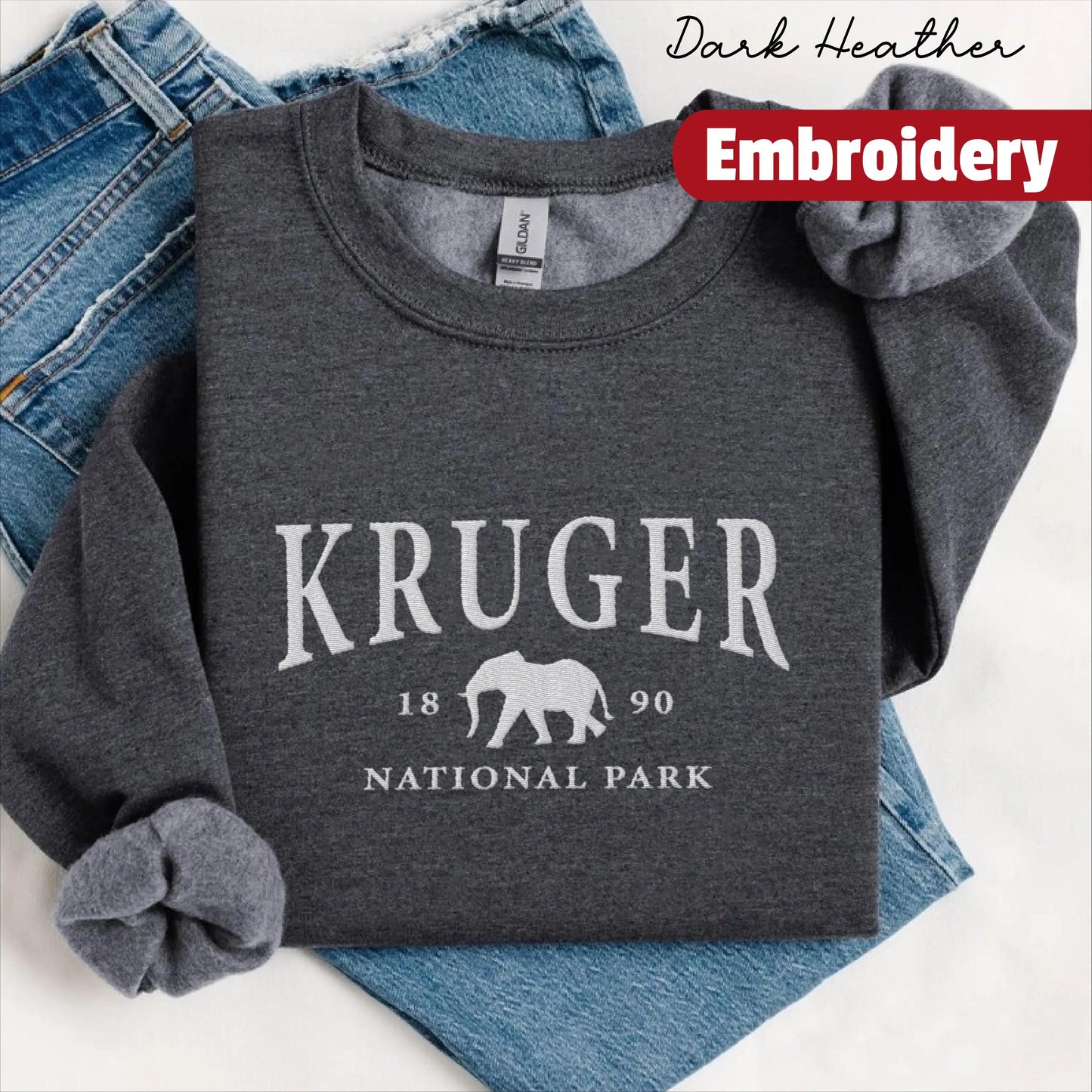 Kruger National Park embroidery sweatshirt crewneck