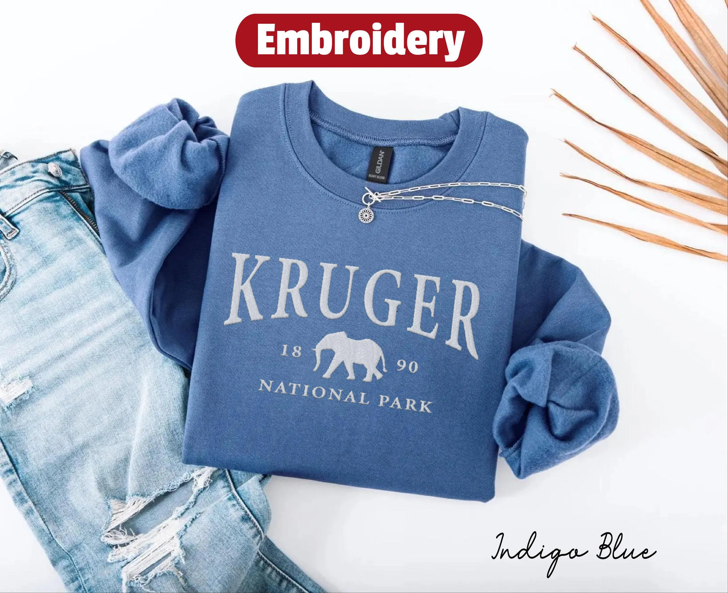 Kruger National Park embroidery sweatshirt crewneck