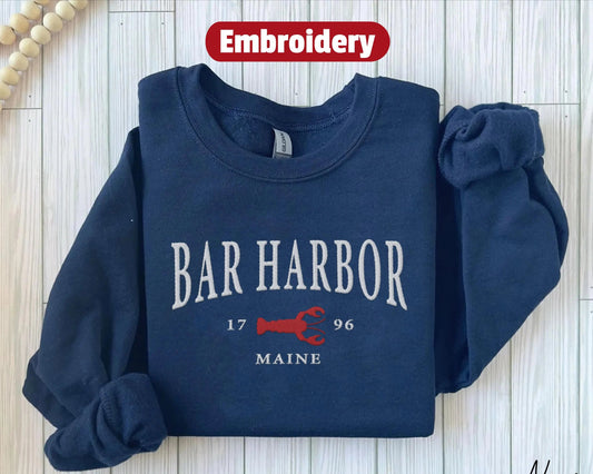 Bar Harbor embroidery sweatshirt crewneck