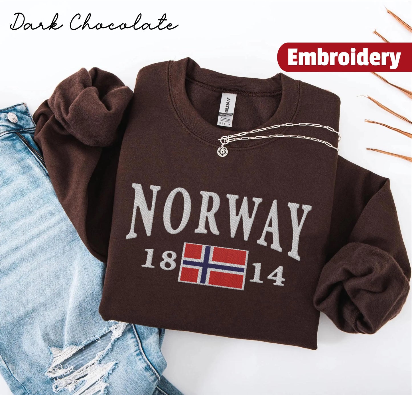 Norway embroidered sweatshirt crewneck