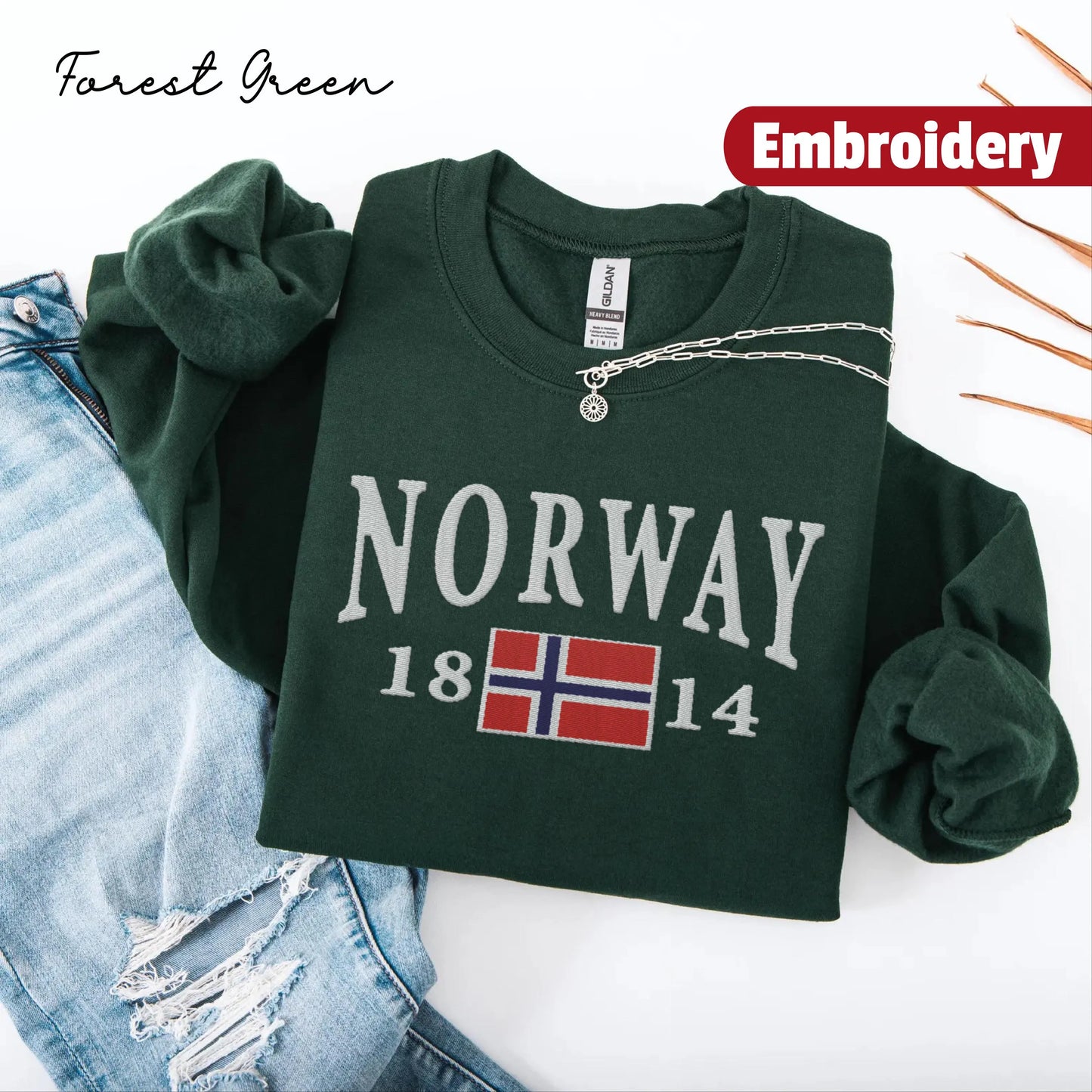 Norway embroidered sweatshirt crewneck