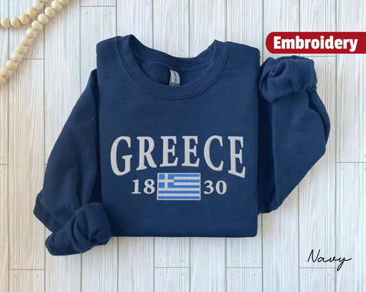 Greece embroidery sweatshirt crewneck
